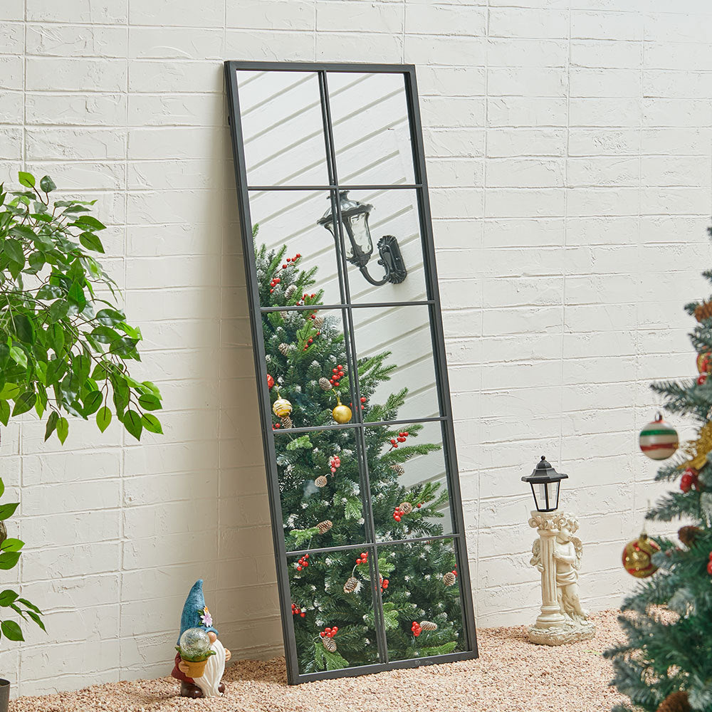 Modern Rectangle Black Window Full Length Slim Wall Mirror
