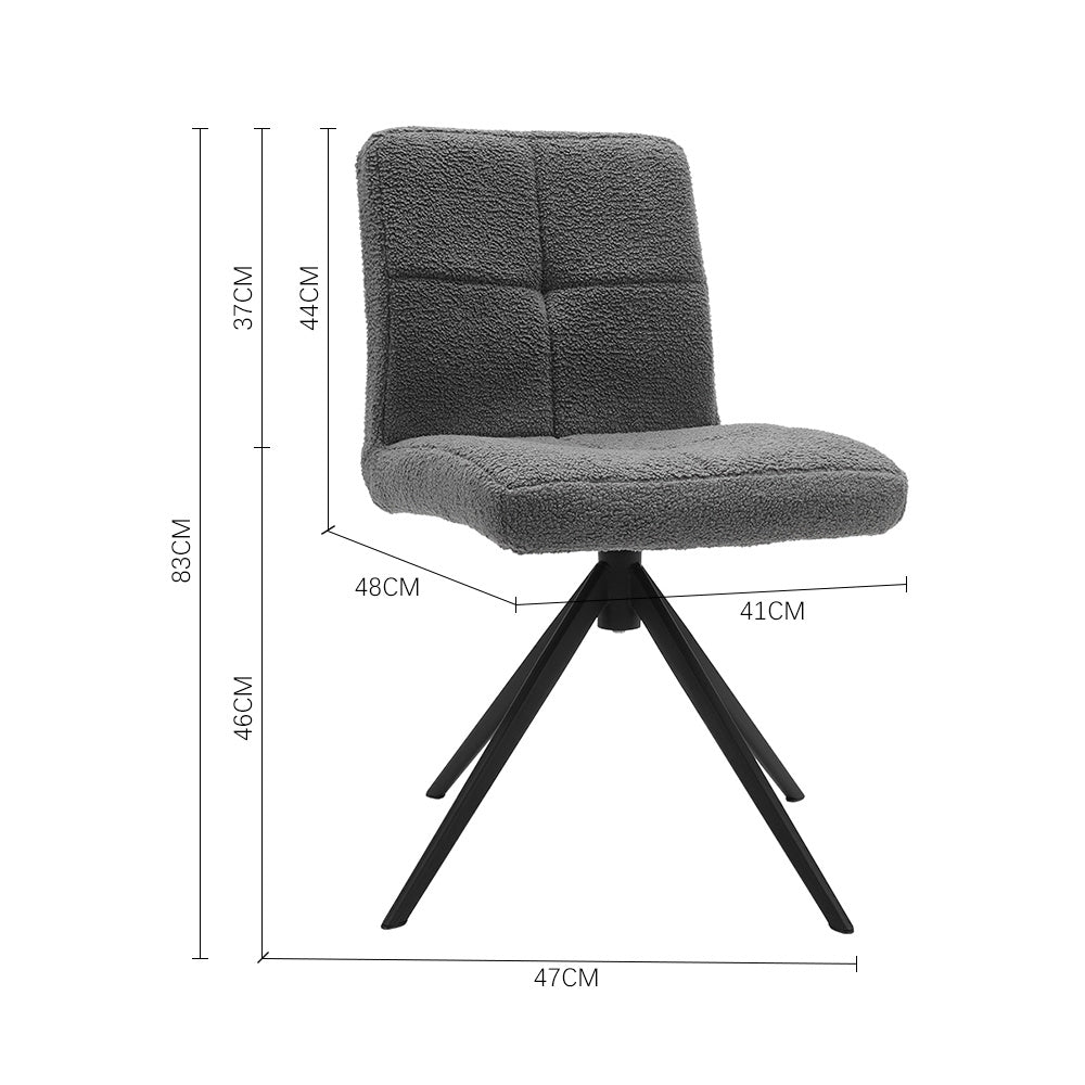 2Pcs Plush Breakfast Bar Stools,Grey