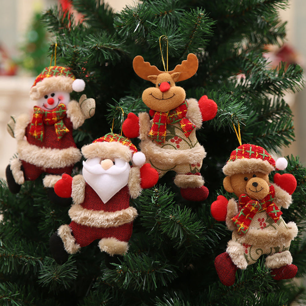 4 Pieces Christmas Tree Decoration Hanging Ornament Dolls