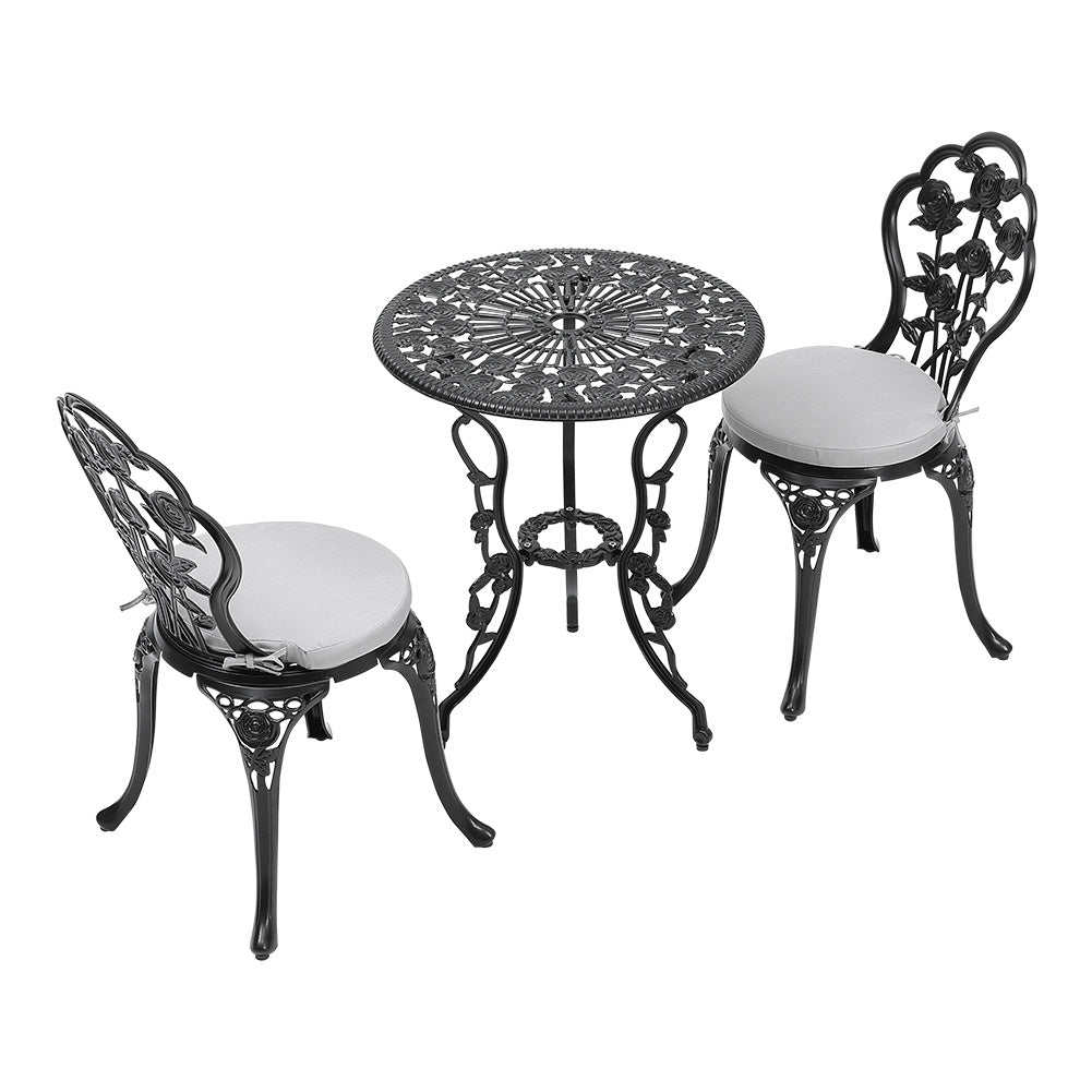 3pcs Cast Aluminum Outdoor Bistro Dining Set