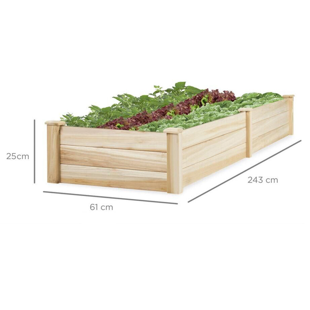 Garden Rectangular Wood Bed Flower Vegetable Plant Seeds Bed