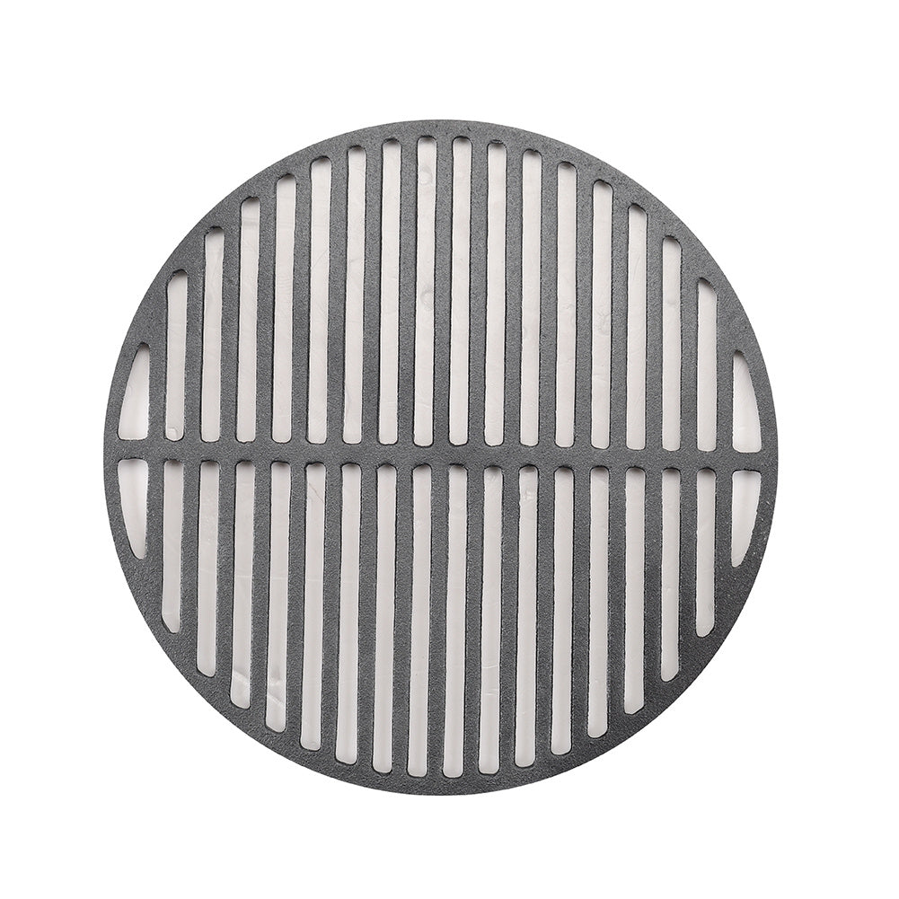 45.5cm Circular Cast Iron Grilling Grate Dual Side Grid for BBQ
