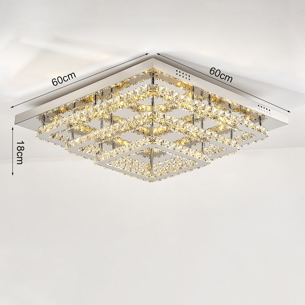 Modern LED Ceiling Light Crystal Lamp 60CM Dimmable
