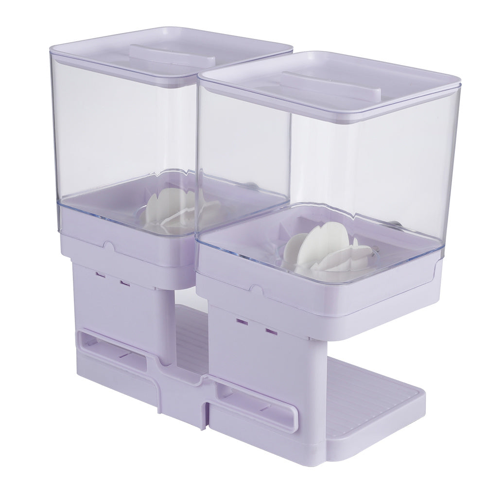 White Double Square Cereal Dispenser