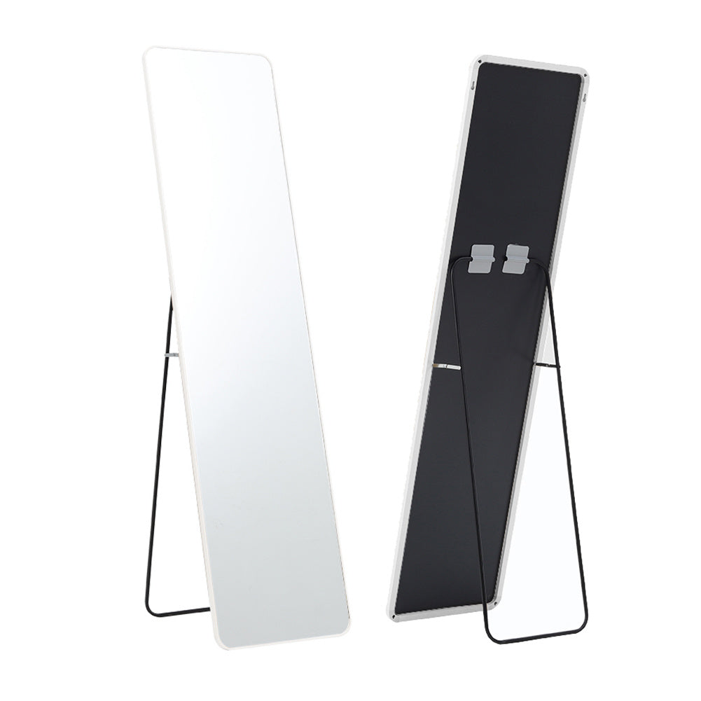 Silver White Modern Rectangular Metal Freestanding Mirrors