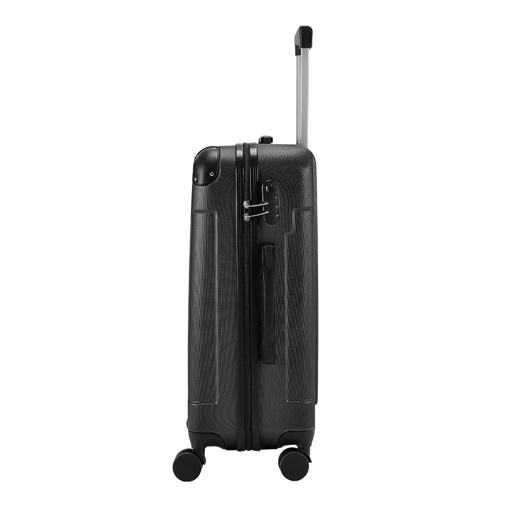 Black 24 inch Hardside Travel Suitcase with Combination Lock