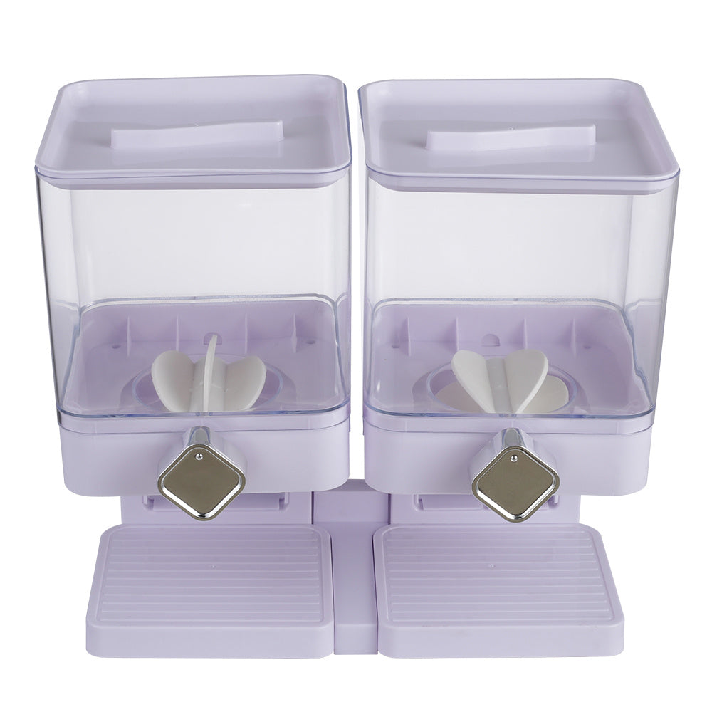 White Double Square Cereal Dispenser