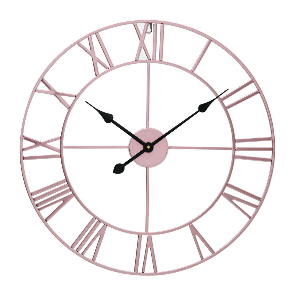 60CM Metal Round Wall Clock with , Rose Gold