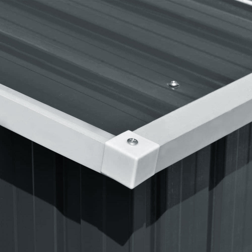 12ft x 10ft Outdoor Metal Garden Tool Shed, Black