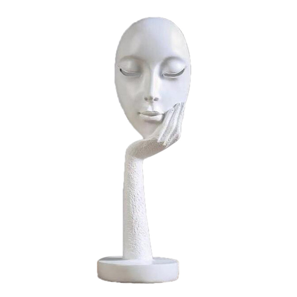 37CM Thinker Face Mask Ornament Figurine Statue Sculpture, White