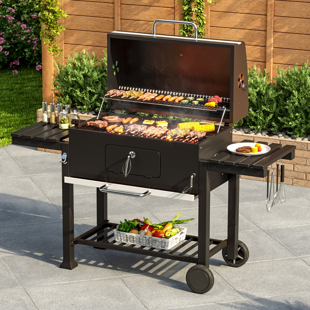 160x60x92CM Large BBQ Grills Stove Trolley Built in Thermometer
