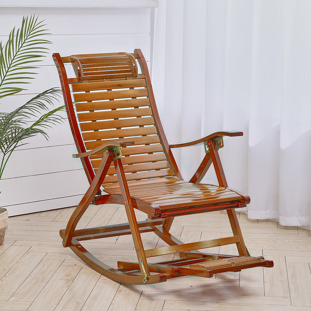 Bamboo Rocking Chair Foldable Recliner