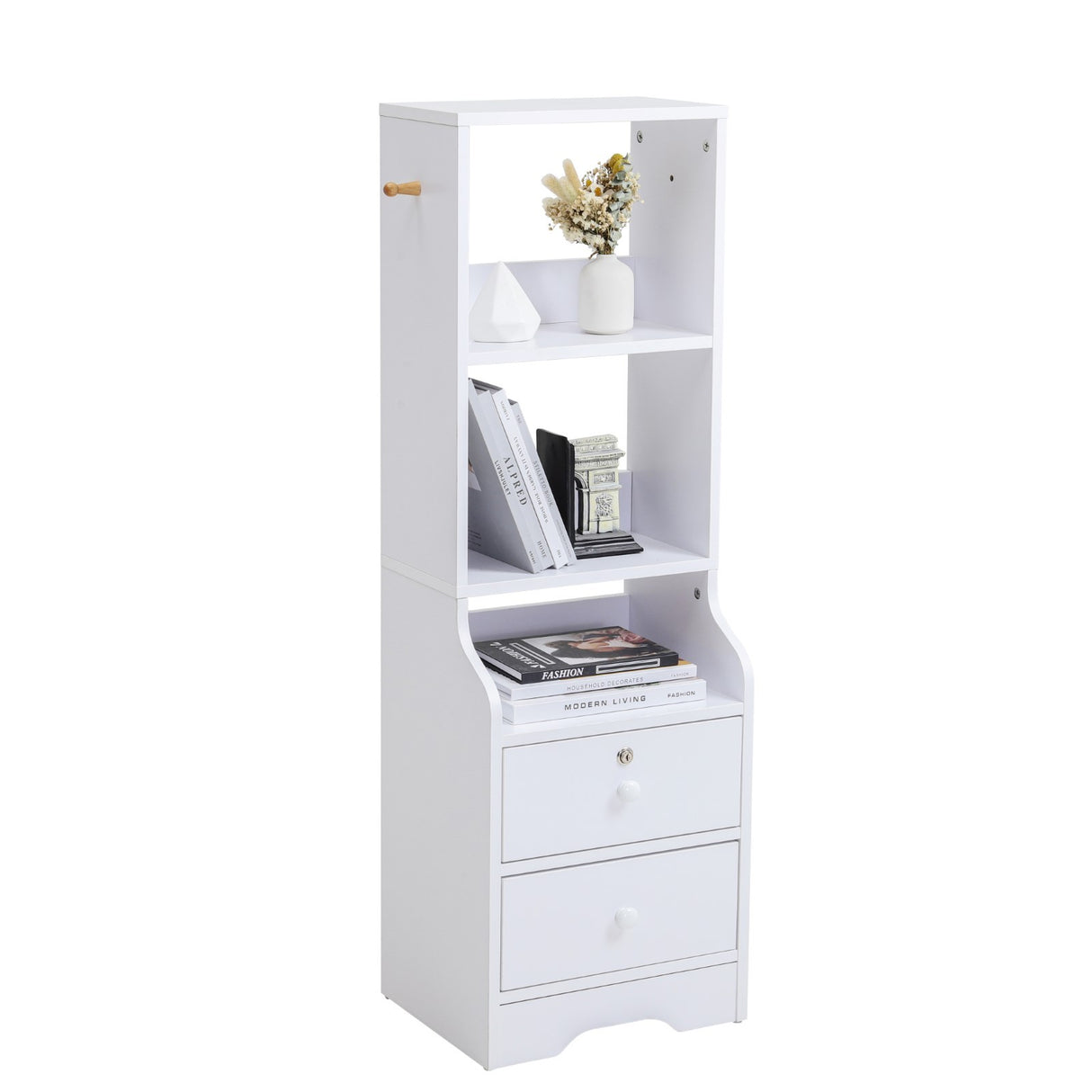 3 Layer Extra Tall Nightstand with 2 Storage Drawers