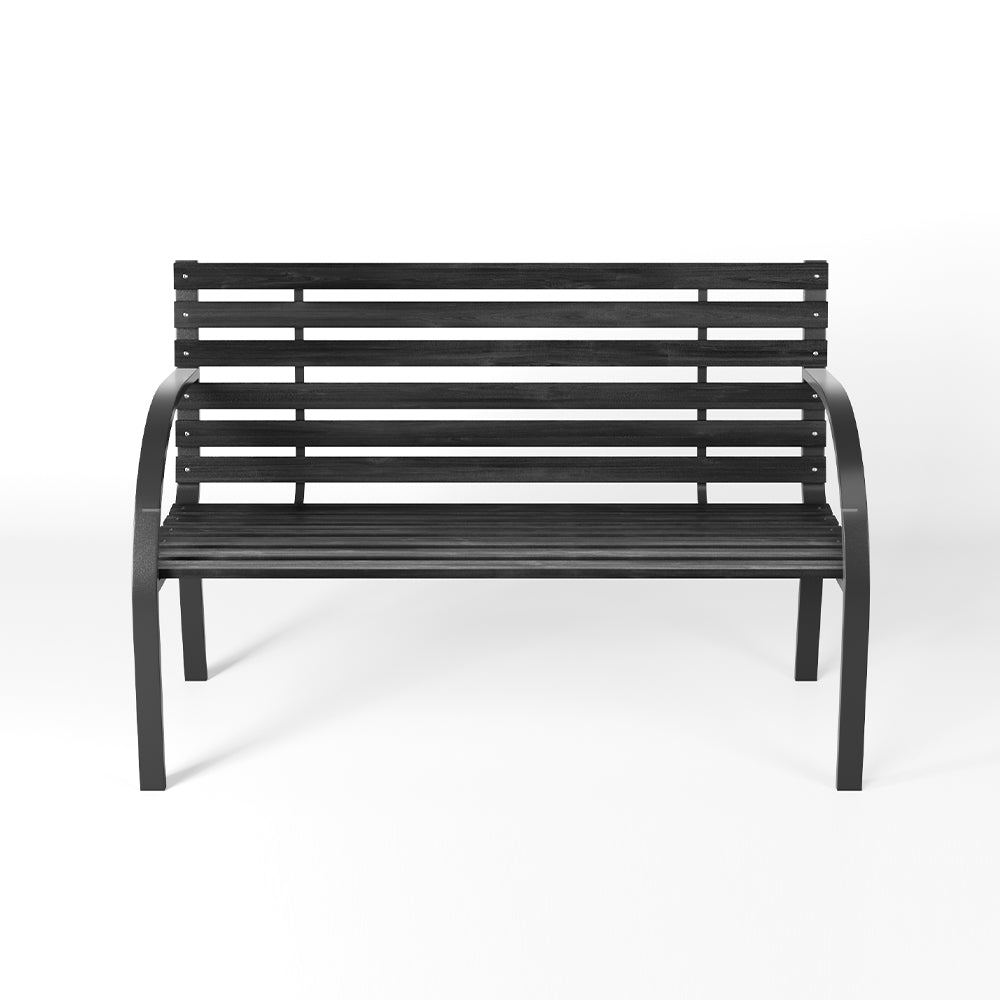 Black Outdoor Wooden Garden Bench