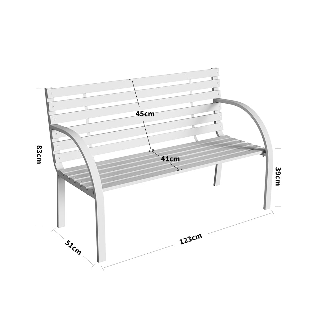 Black Outdoor Wooden Garden Bench