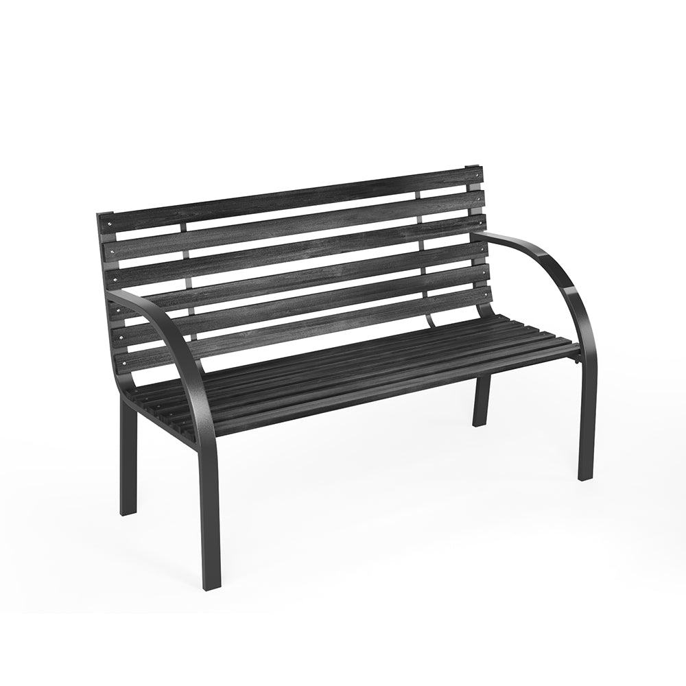 Black Outdoor Wooden Garden Bench