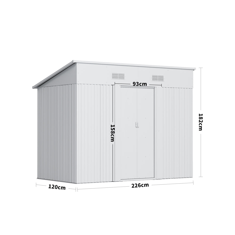 4ft x 8ft Metal Garden Shed Outdoor Tool shed,Green