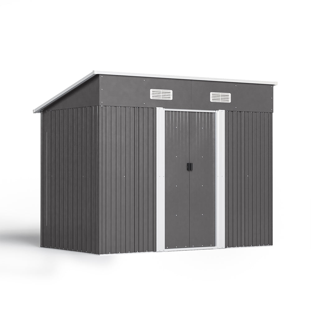 4ft x 8ft Metal Garden Shed Outdoor Tool shed,Dark Grey