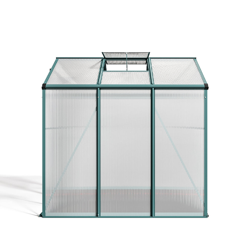 6ft x 6ft Garden Greenhouse Aluminium Polycarbonate Green Plant Housing Without Base