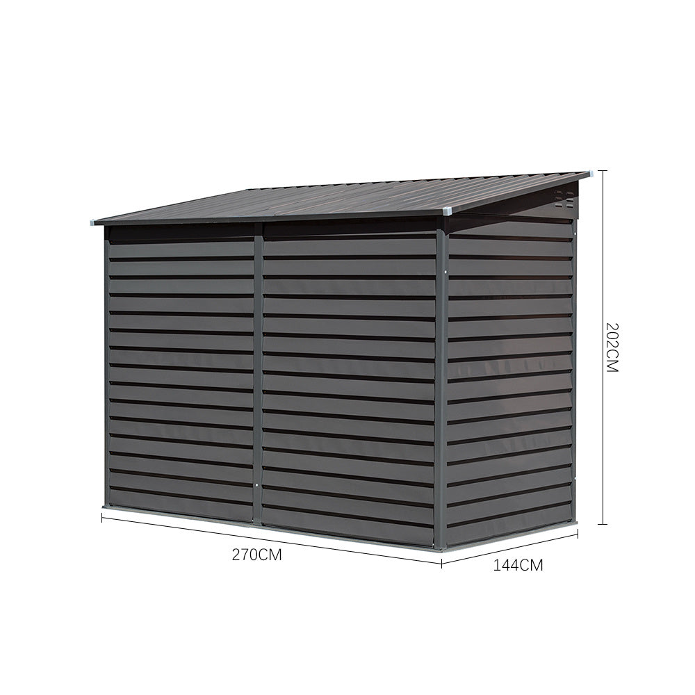 Light Grey Outdoor Steel Motorcycle Storage Shed