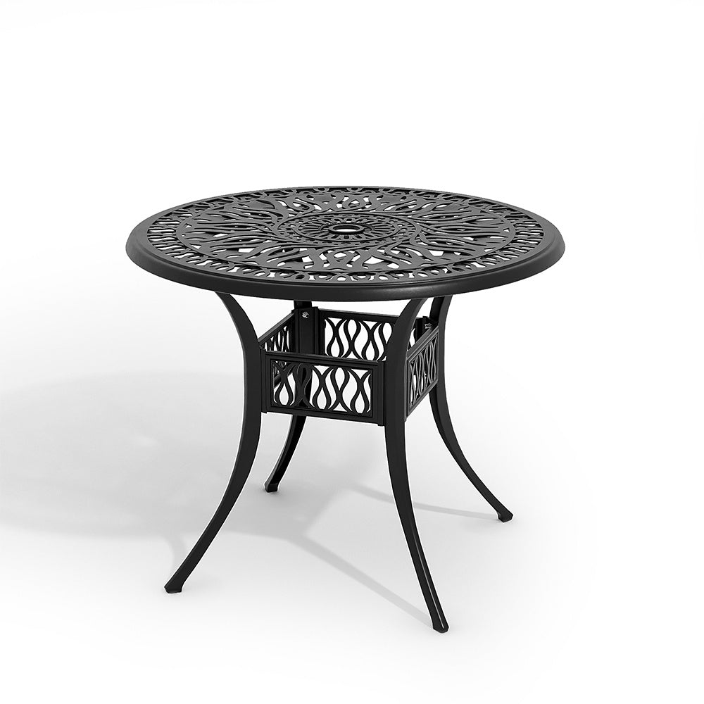 Outdoor Round Black Cast Aluminum Garden Bistro Table