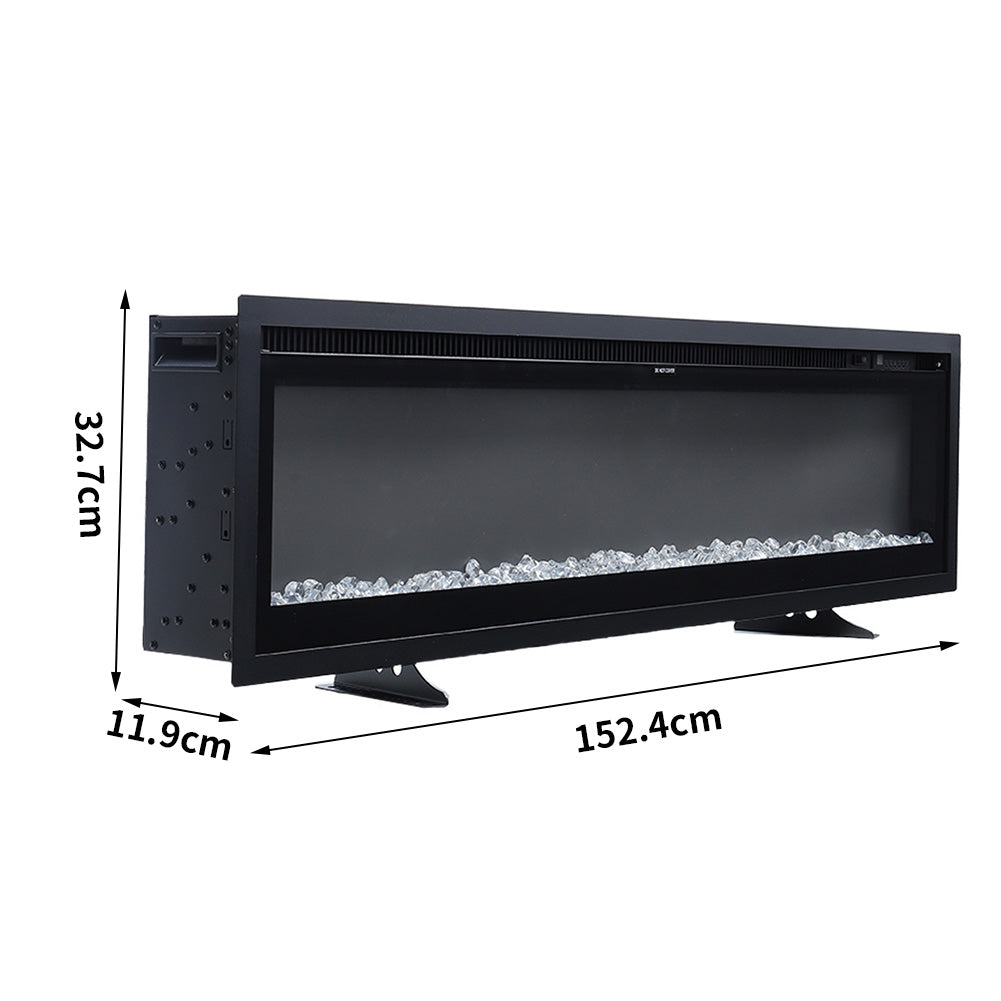 LED Recessed Wall Mounted Freestanding Electric Fireplace 9 Flame Colors with Remote Control,60 Inch