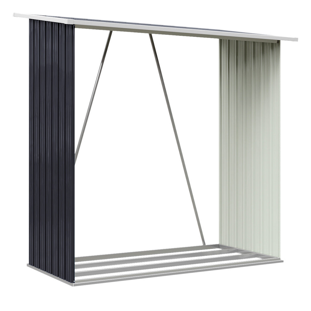 Garden Firewood Log Shed Storage Stand Tool House Black