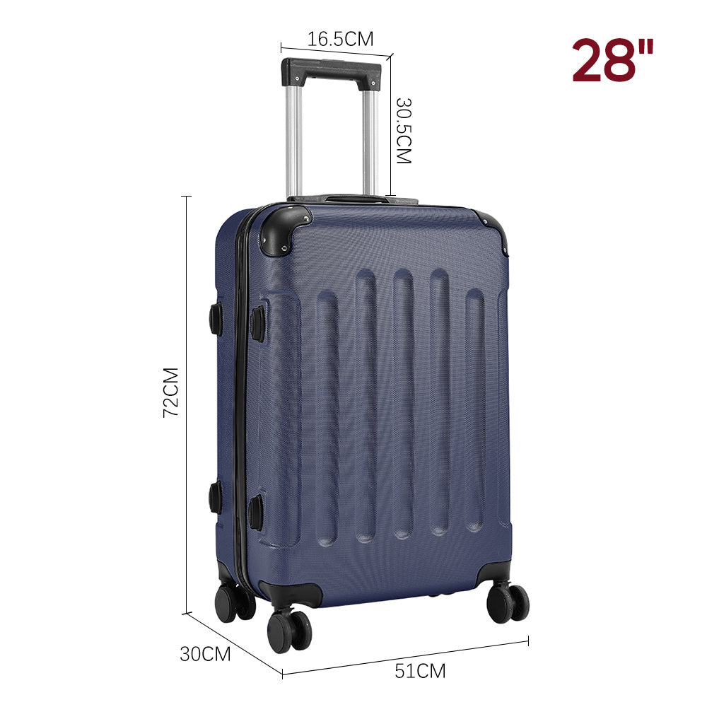 Blue 28 inch Hardside Travel Suitcase with Combination Lock