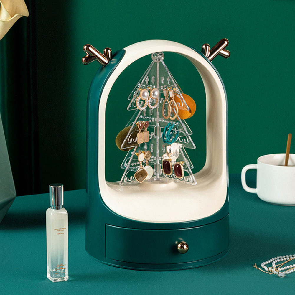 Christmas Tree Desktop Jewelry Display Holder with Drawer