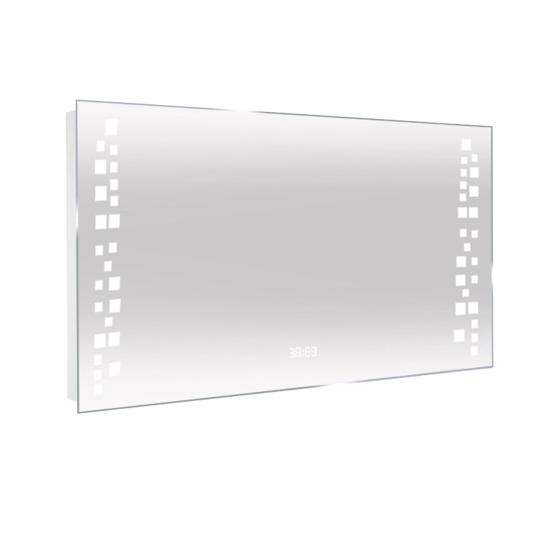 LED Illuminated Anti-fog Wall Mounted Mirror Touch Control Switch with Shaver Socket