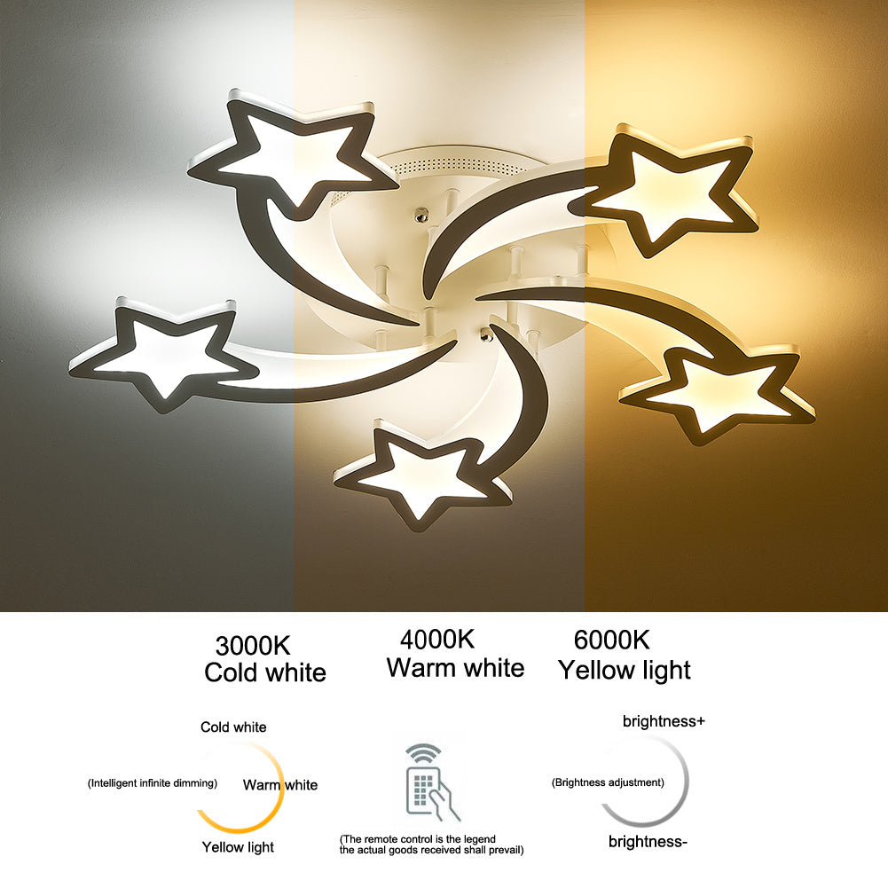 Modern Star LED Ceiling Light 5 Head Dimmable