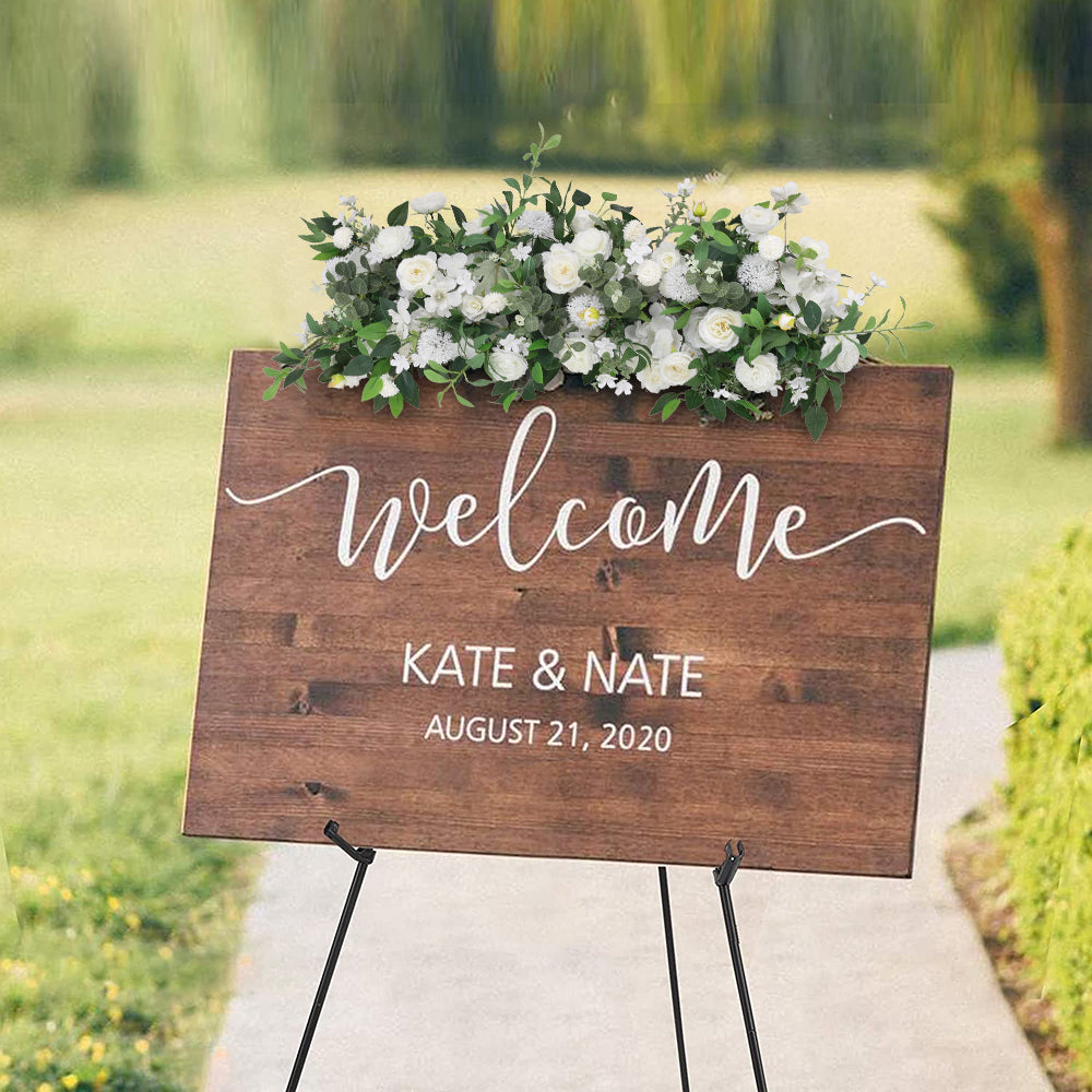 Milky White Peony Rose Wedding Aisle Flowers