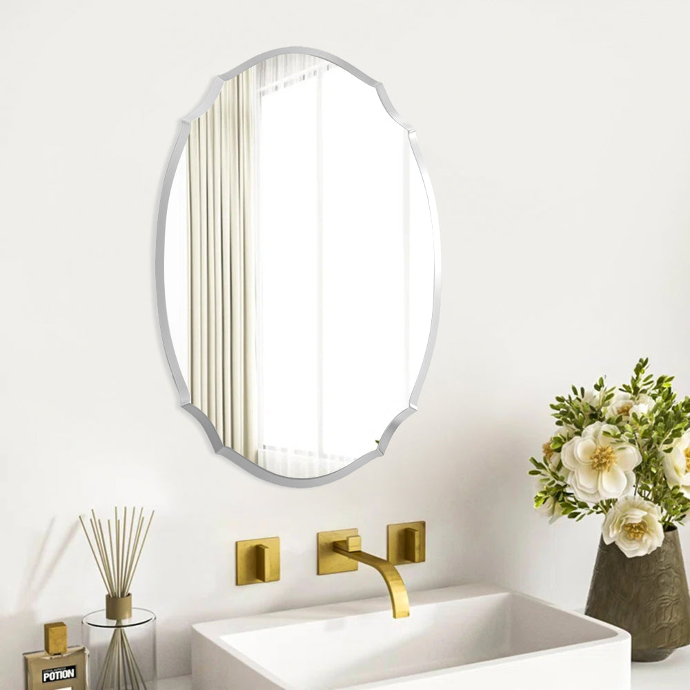 Ellipse Wall Mounted Mirror with Beveled Edge