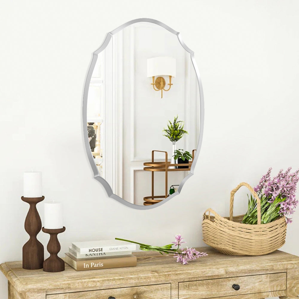 Ellipse Wall Mounted Mirror with Beveled Edge