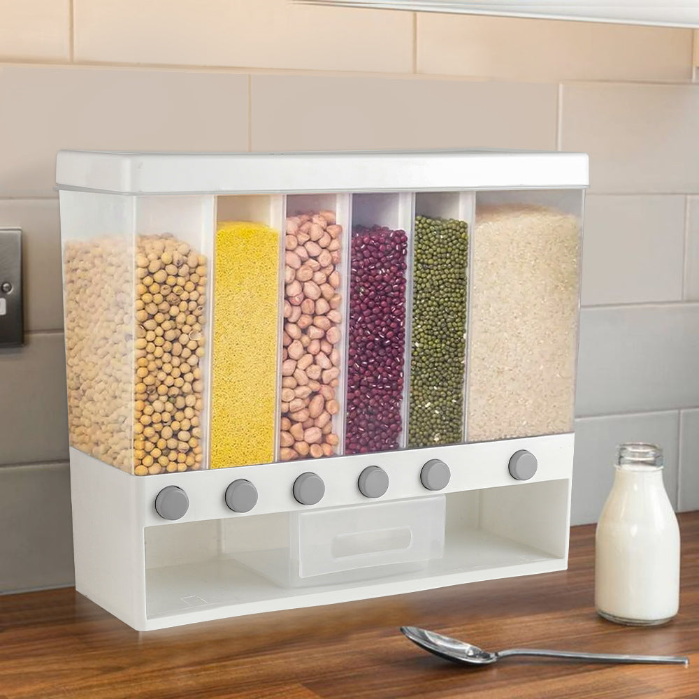 Wall mounted Cereal Dispenser Kitchen Storage with Measuring Cup