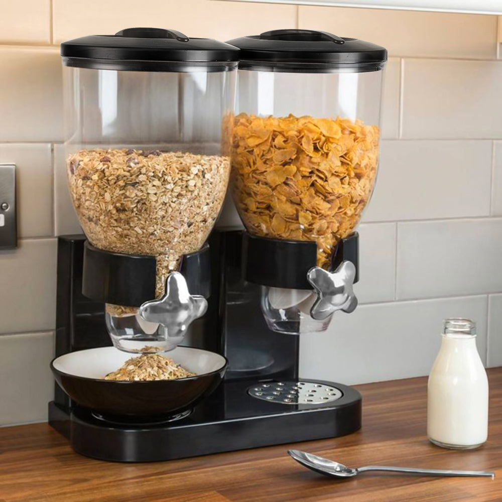 Black Modern Food Dispenser Cereal Containers Storage Dispenser
