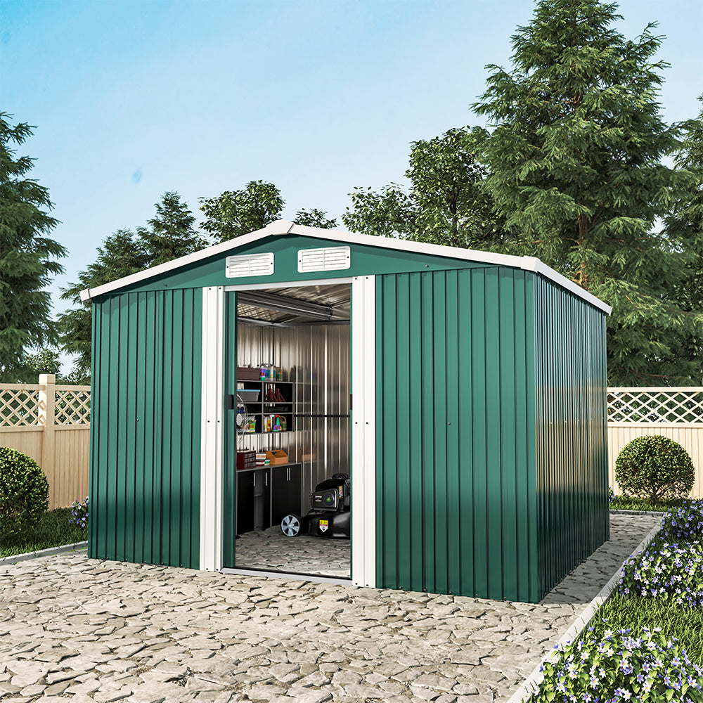 6ft x 8ft Metal Garden Shed Outdoor Tool shed,Green