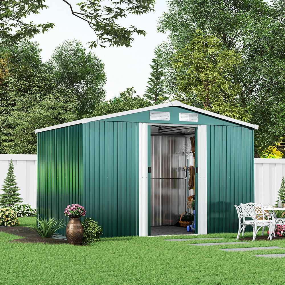 6ft x 8ft Metal Garden Shed Outdoor Tool shed,Green