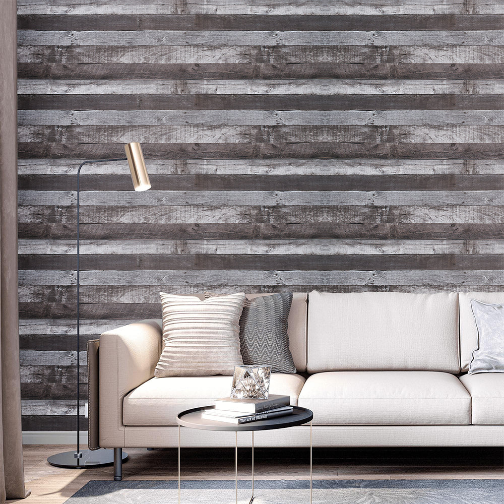 6M 3D Wood Plank Wallpaper PVC Self Adhesive Peel and Stick