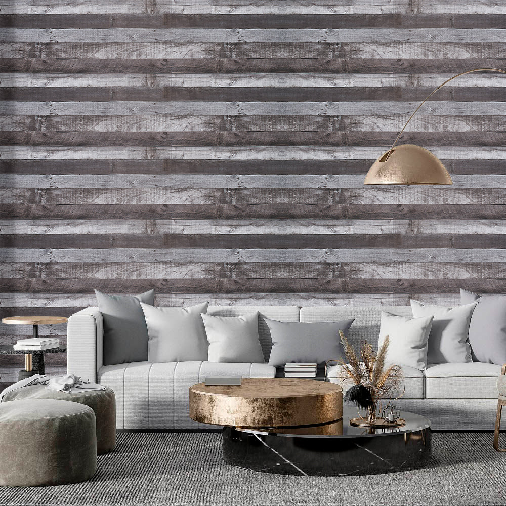 6M 3D Wood Plank Wallpaper PVC Self Adhesive Peel and Stick