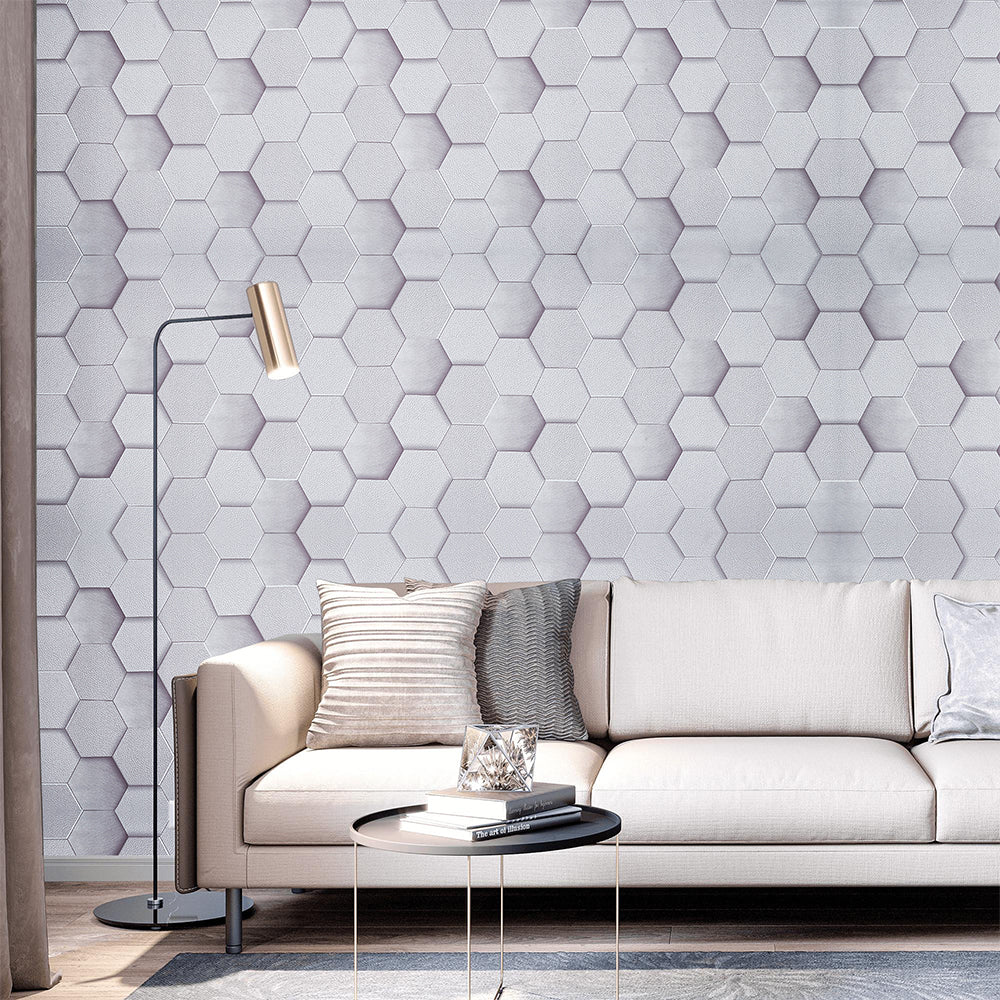 10M 3D Hexagonal PVC Self Adhesive Wallpaper