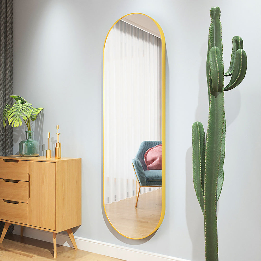 Gold 160cm Oval Full Length Wall Mounted Mirror