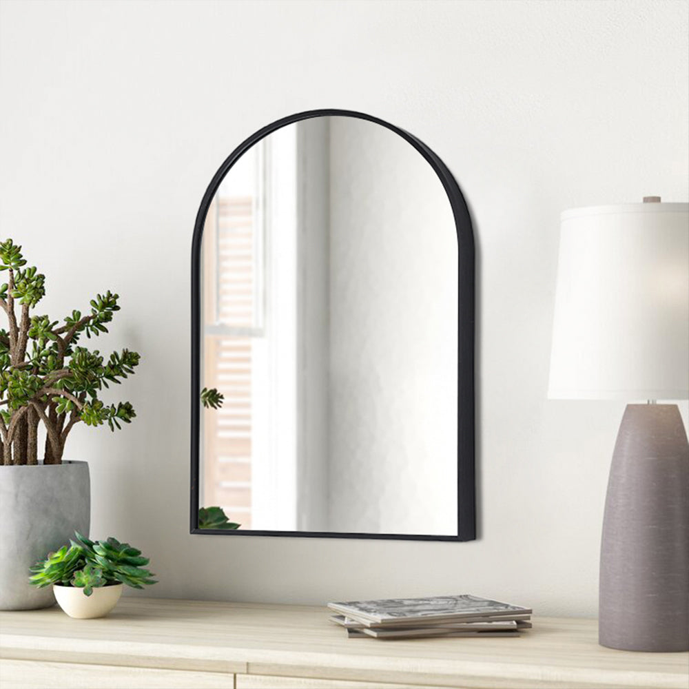 Black 50cm Aluminum Arched Wall Mirror
