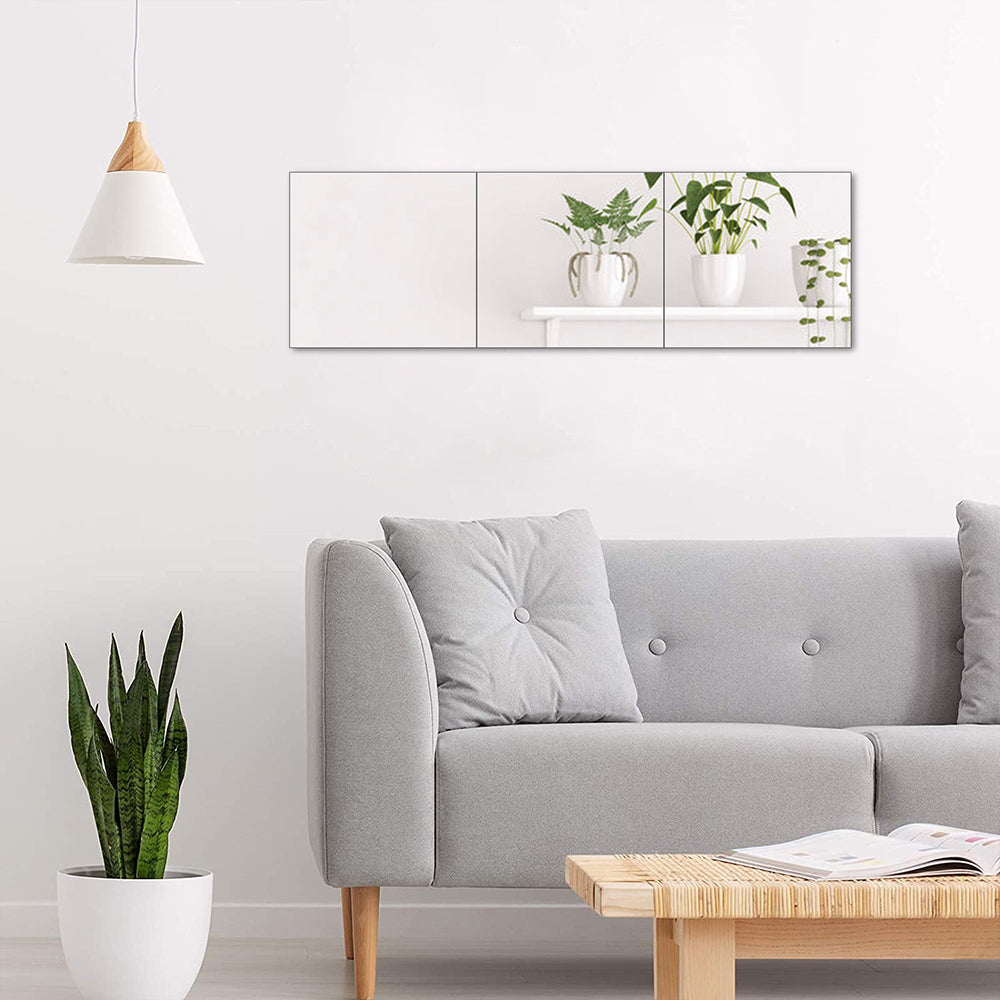 3pcs 30cm Acrylic Adhesive Wall Mirror Tiles