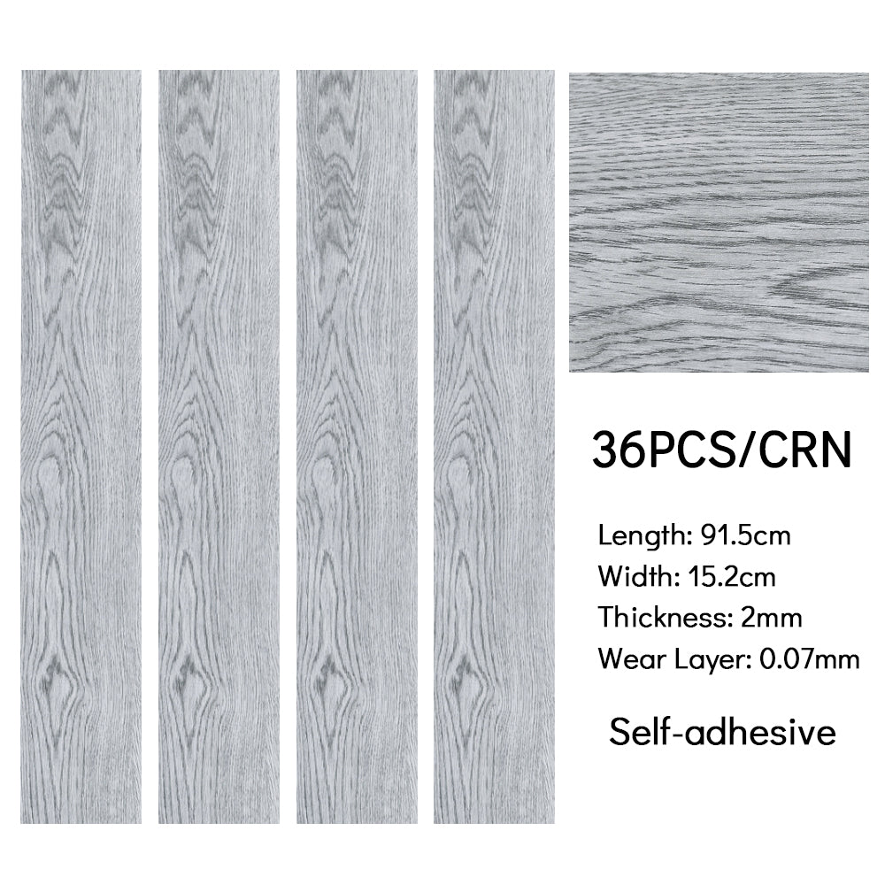 Set of 36 PVC Realistic Planks Self stick Flooring