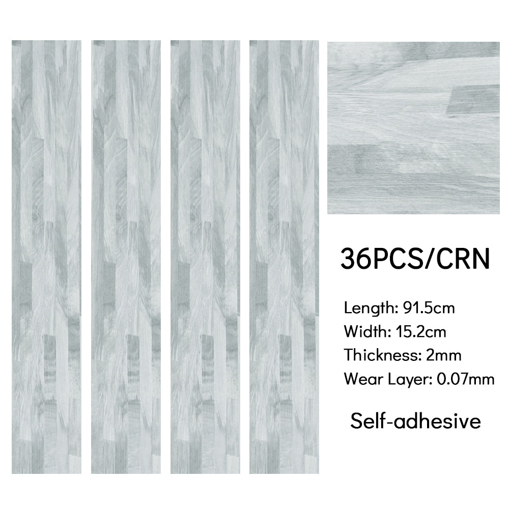 Set of 36 Realistic Wood Effect Self Adhesive PVC Flooring