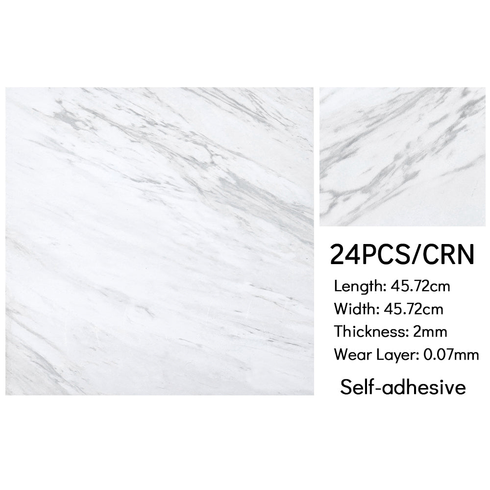 24Pcs Square Self Adhesive Stone Effect PVC Floor Tiles