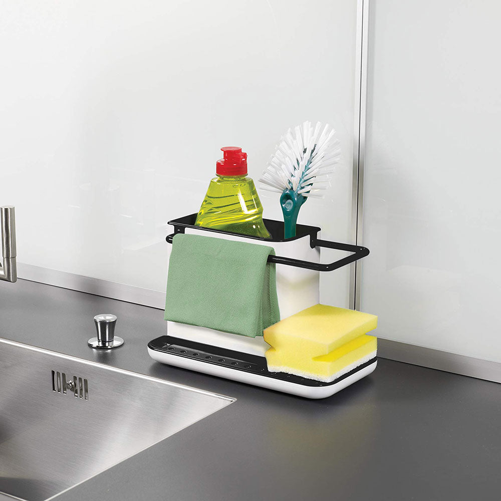 White Kitchen Sponge Cloth Holder Sink Caddy Organiser