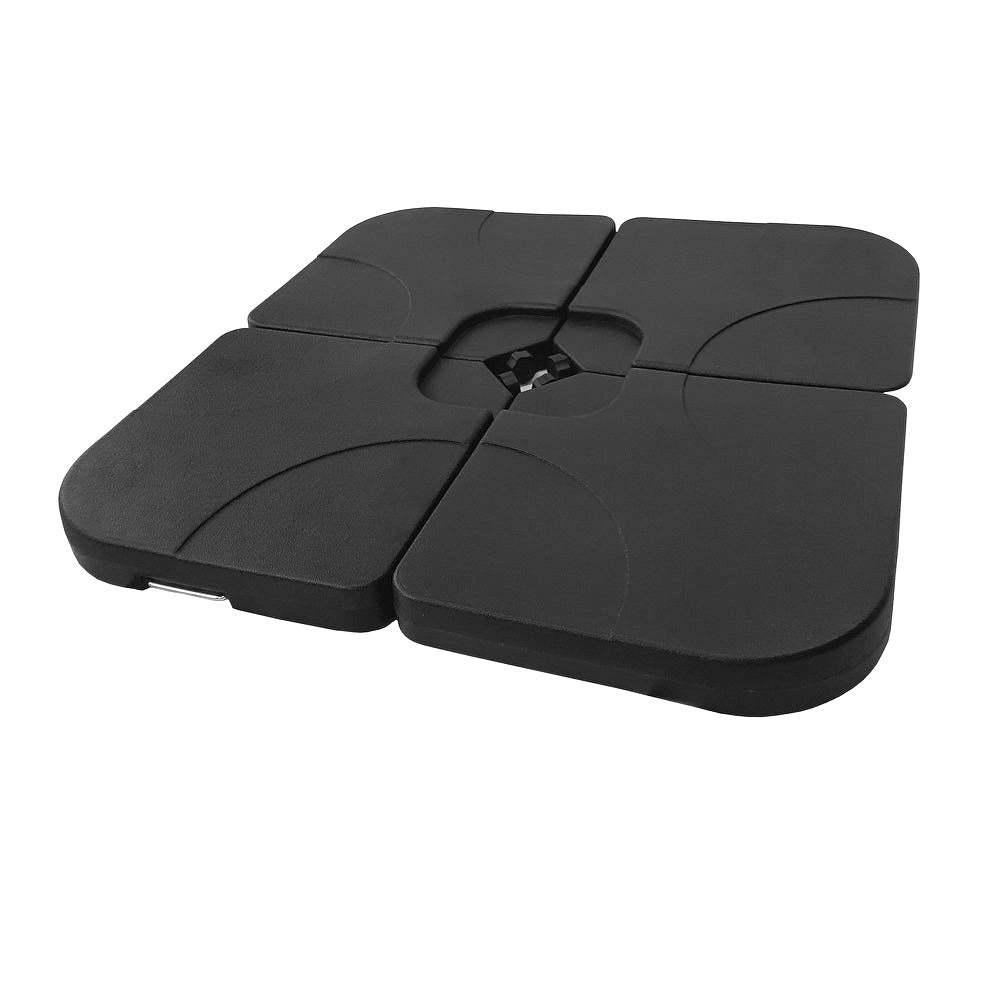 Garden 3M Dark Grey Banana Parasol Cantilever Hanging Sun Shade Umbrella Shelter with Square Base