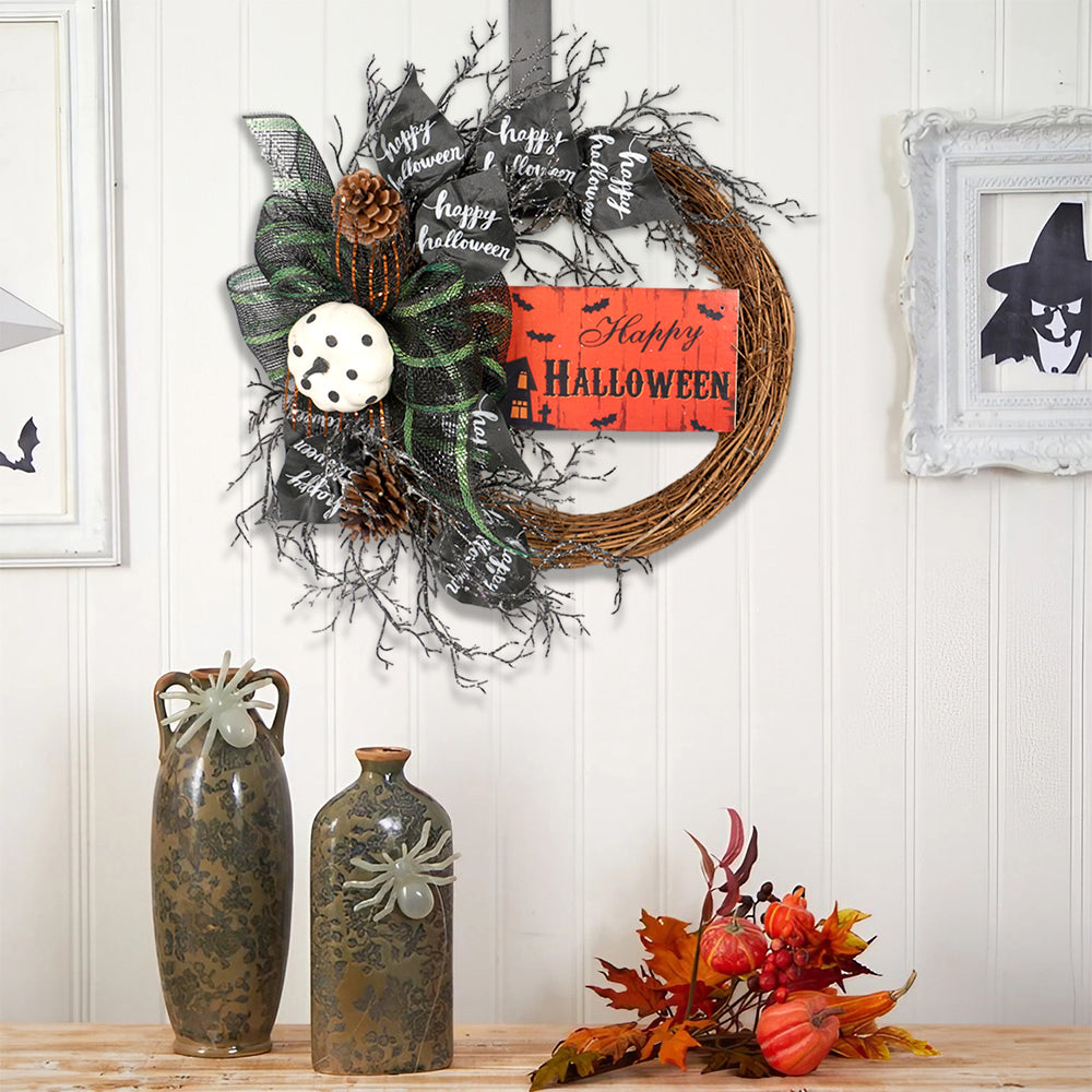 Halloween Wreath with Bows Home Decor